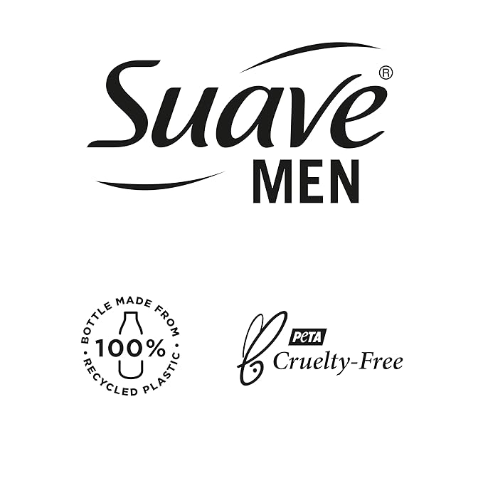 Suave Men Moisturizing Body & Face Wash, With Cedarwood and Mandarin Scent, No Parabens, No Phtahaltes, 18 Oz (Pack of 12)