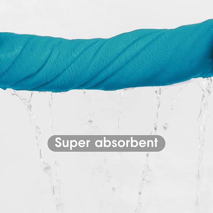 JML Large Microfiber Bath Towels Set of 6, 30" x 60", Oversized, Soft, Super Absortbent, Fast Drying Bathroom Towel for Sauna, Salon, Sport, Fitness, Yoga, Teal