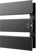 K&KALONZO Electric Towel Warmer, 18.35" W x 22.8" H Wall-Mounted Towel Heater with Built-in Timer, Waterproof Aluminum Towel Warmer for Bathroom, Support Plug-in and Hardwired, Black, K3-R-B