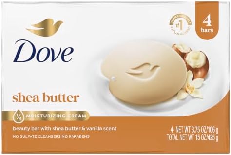 Dove Beauty Bar Soap Shea Butter 4 Count 3.75 oz by Dove