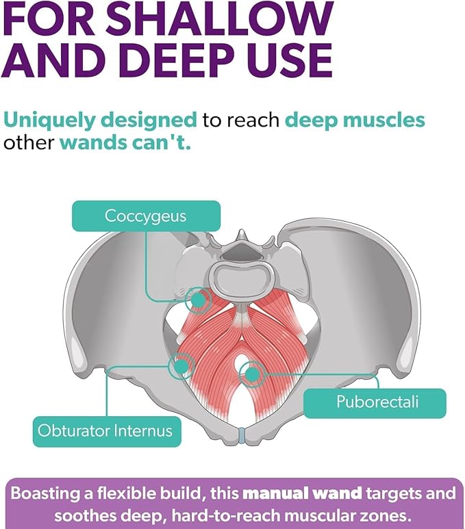 Intimate Rose Pelvic Wand, Pelvic Floor Muscle Trigger Point Massager, Perineal Massage Tool for Pelvic Physical Therapy & Pain Relief, BPA-Free, Latex-Free, Standard (Non-Vibration)