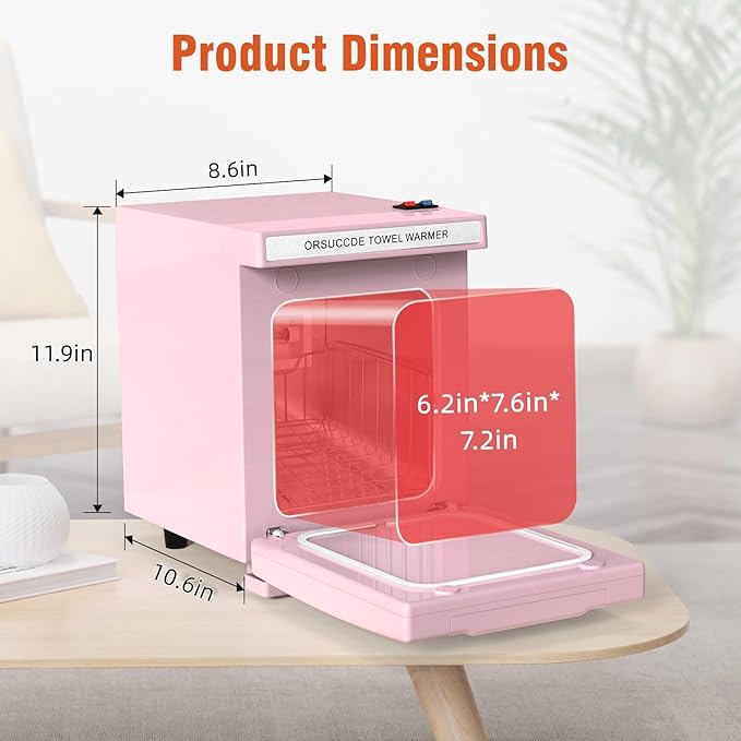Hot Towel Warmer for Spa, Small Towel Warmer for Esthetician, Mini Towel Warmer for Facial Salon Beauty, Professional Towel Heater Towel Warmer Cabinet(5.5L-Pink)