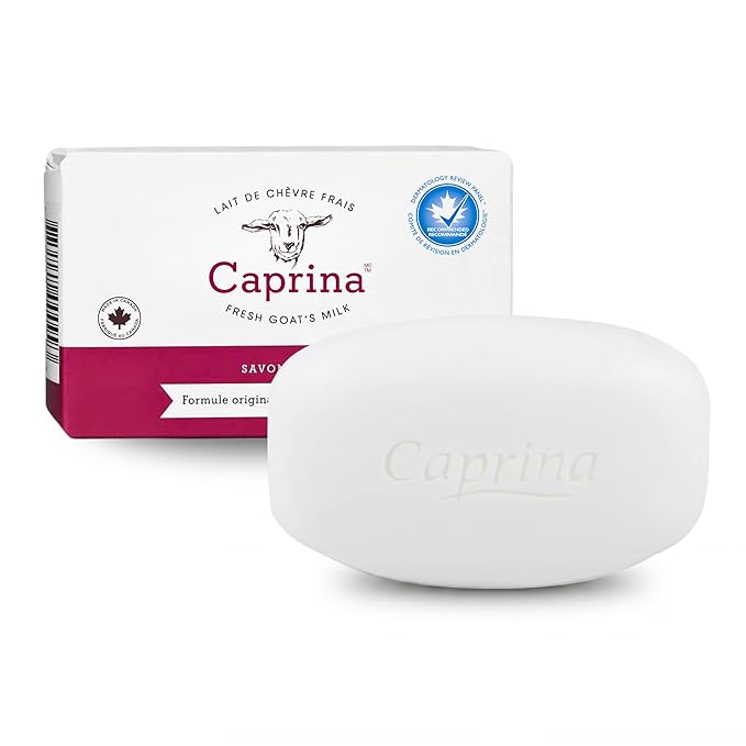Caprina Fresh Goat’s Milk Bar Soap, Original | Organic Goat Milk Hand & Body Soap Bars, Moisturizing, Biodegradable, All-Natural & Eco-Friendly | With Vitamins A, B2, and B3-5 oz. (1 Pack)