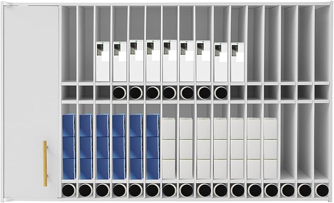 Professional Hair Color Organizer Rack, Wall Mounted Barber Salon Station Adjustable Shelves Hair Color Tube Storage Cabinet for Barbershop Beauty Spa, 43.5x7x26.6in (White)