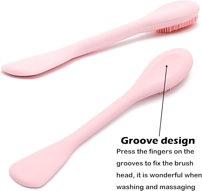 RamPula Facial Cleansing Brush, 2 in 1 Silicone Face Mask Brush & Face Scrubber, For Exfoliating, Massaging, Remove Blackheads, Makeup Skincare Removal, Applicator for Mud, Clay, Body Lotion, DIY Mask