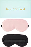 Formé & Found Silk Sleep Mask for Men & Women, 100% 6A Mulberry Silk, 16 Momme Ultra-Soft Eye Mask for Sleeping, Blackout Sleeping Eye Mask for Dry Eyes, Super Light Sleep Mask（Pink