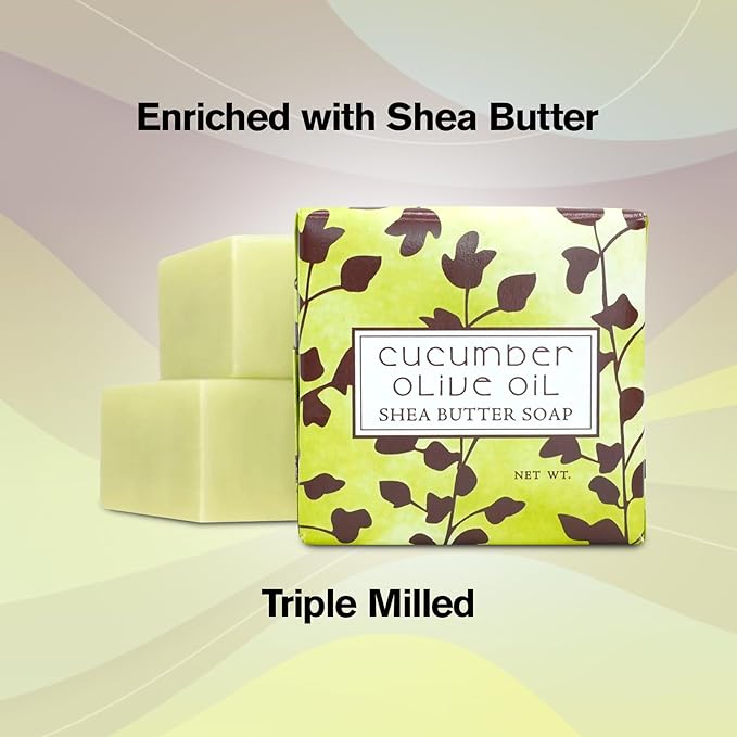 Greenwich Bay Mini Botanical Soap Bars – 12 Pack 1.9 oz Each – Individually Wrapped Guest Soaps for Airbnb, Spa, Travel, Bath – Travel Size Bar Soap Set, Cucumber Olive Oil