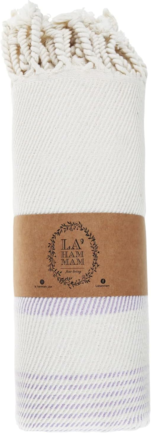 Personalized Embroidered Beach Towel | Throw Blanket, Easy Carry, Sand Free, Highly Absorbent, Quick Dry, Turkish Towels for Travel Camping Bath Sauna Beach Gym Pool Yoga SPA by Lahammam, Ege, Lilac