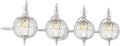 Brushed Nickel Bathroom Vanity Light Fixture Vintage Style - 4 Light G9 Bulb Compatible, 30" Wide Bathroom Lighting Over Mirror with Hand-Etched Glass Shades, Easy Mount for Makeup Area
