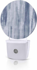 Night Lights Auto Sensor Blue Abstract Graffiti Night Light Art Painting Round Lamp Plug-in LED Nightlights Dusk to Dawn for Living Room Bedroom Bathroom Hallway Wall Decor