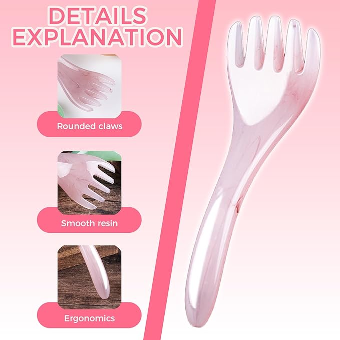 2Pcs Pink Head Massager Scalp Tool, Gua Sha Scalp Massager & Comb for Hair Growth, Relaxation and Stress Relief, Perfect Mother's Day Gifts for Women