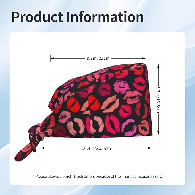 Adult Working Cap Adjustable Cleaning Work Sweatband Scrub Hat Tie Back Hats Headwear Bouffant Hat Head Headgear