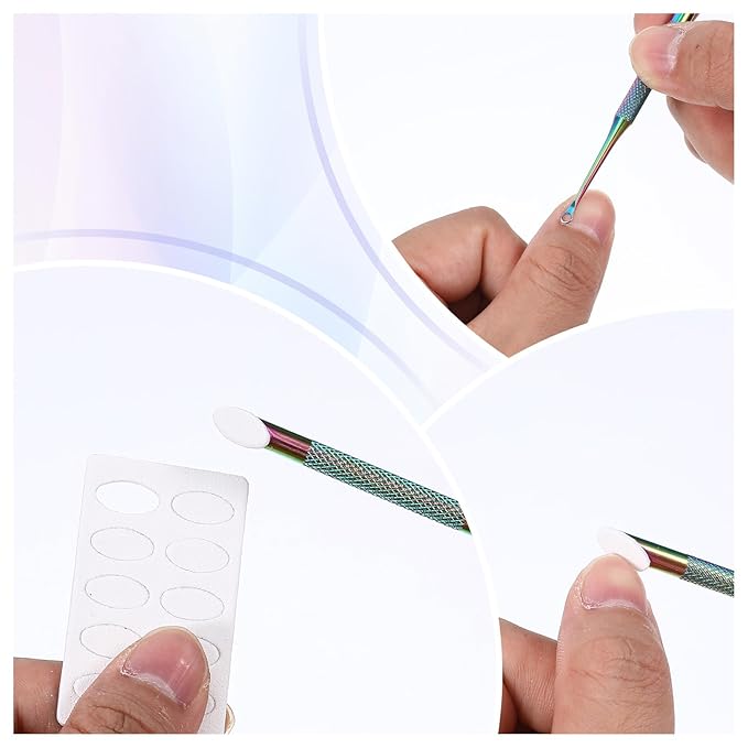Russian Prep Nail Pushers, Pre-treatment Cuticle Pusher, Dual Ended Cuticle Remover with 100/180 Grit Sandpaper Sheets, Nail Art Dead Skin Removing Tool for Fingernails Toenails Manicure Pedicure