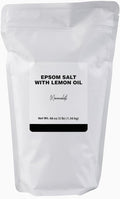 Minimalist Epsom Salt with Lemon Oil, Perfect for Scented Baths and Foot Soaks, Packaged for Convenience in a Refillable Bag (48 Ounce)