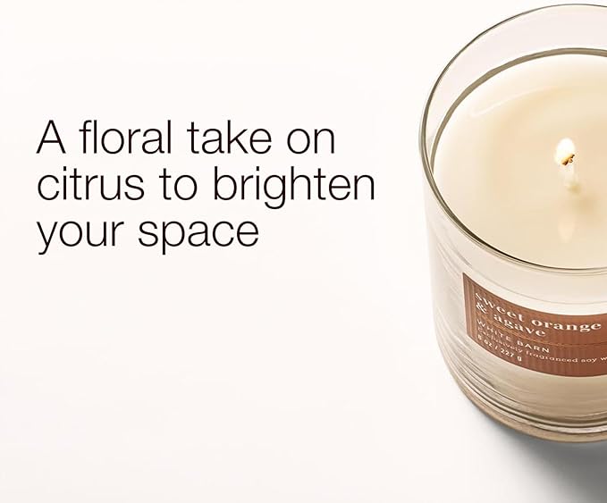 Bath & Body Works Single Wick Candle, Sweet Orange & Agave Candle, Long-Lasting Burn Up to 45 Hours, Exclusively Fragranced Soy Wax Blend, 8 oz - 2 Pack