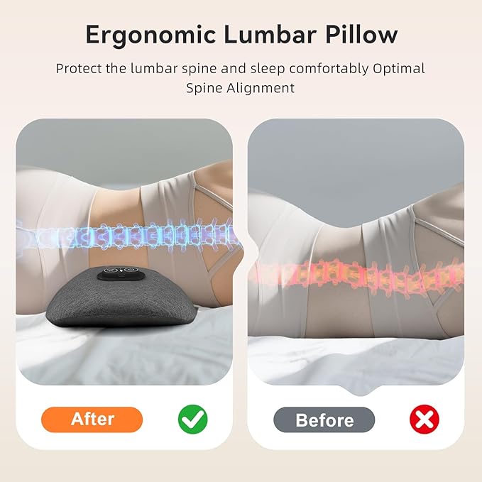 3 in 1 Lower Back Massager - Smooth Triple Fusion Back Massager with Heat,Vibration Massager & Airbag Traction Spine Massager for Lower Back Pain Relief,Deep Tissue Relaxation FSA Eligible HSA