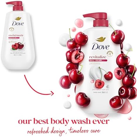 Dove Body Wash Cherry & Chia Milk 30.6 oz Pump, Sulfate Free - Image 3