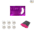 3x100 Packs Combination Set-Eye Pads for Lash Extensions & Eyelash Mascara Brushes Wands & Glue Rings Holder Eyelash Extension Rings Beauty Tools