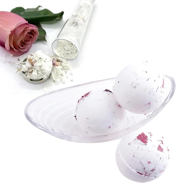 Bath Bombs for Women Spa Gift Set with Rose Milk Essential Oils Sea Salt Moisturizing Relaxing Birthday Gift for Her Bubble Bath Skincare Relaxation Aromatherapy Gifts 2 Pack