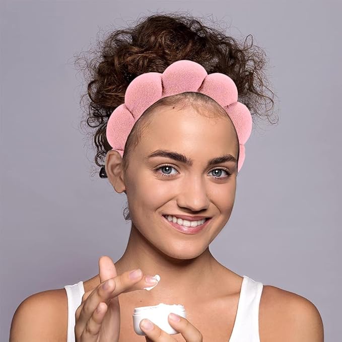 Spa Headbands for Washing Face or Facial, Makeup Headband for Women, Skincare Hair band, Puffy Terry Cloth Face Washing Head band for Maskup, Skin Treatment