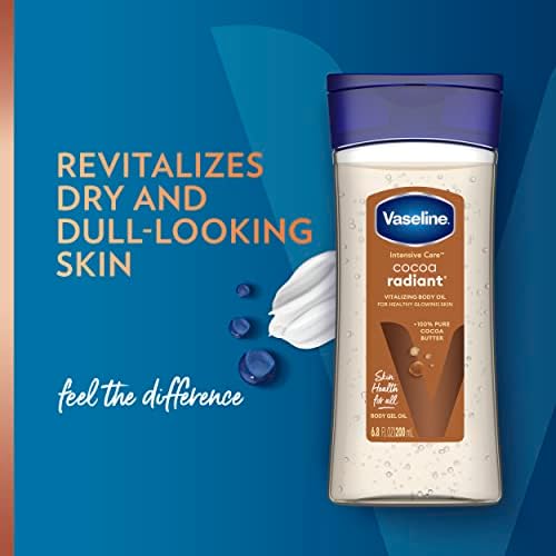 Vaseline Intensive Care Cocoa Radiant Pack of 3 for Glowing Skin Body Gel Oil Made with Pure Cocoa Butter + Replenishing Oils 6.8 oz, (Pack of 6) - Image 6