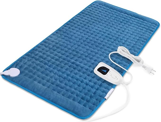 Deepsoon Heating Pad,Electric Heating Pads for Back,Neck,Moist Heating Pad for Abdomen Shoulder Knee Legs,Dry/Moist Heat&Auto Shut Off,Mother's Day Birthday for Men and Women,Blue,33x17 Inch