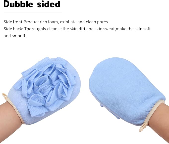 3 Pack Bath Loofah Body Sponge Brushes Loofah Exfoliating Glove Bath Shower Glove with Flower Bath Ball Bath Shower Loofah Sponge for Women and Men