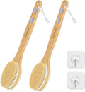 Back Scrubber for Shower,Bath Brush with Long Handle,Bath Brush Body Exfoliator for Wet or Dry Brushing,Men and Women (2 Pack)