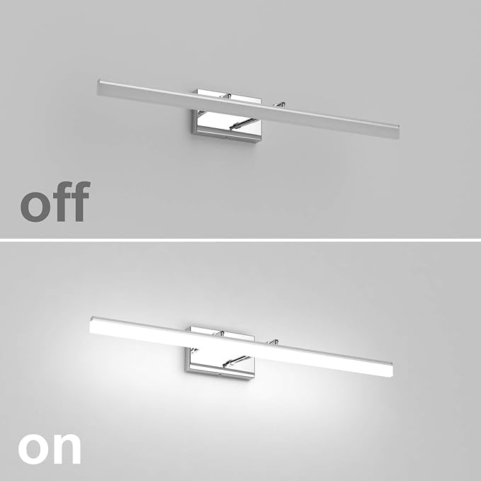 Aipsun 31.5in Dimmable Modern LED Vanity Lights for Bathroom Light Fixtures Over Mirror Chrome Adjustable Bath Lighting(White Light)