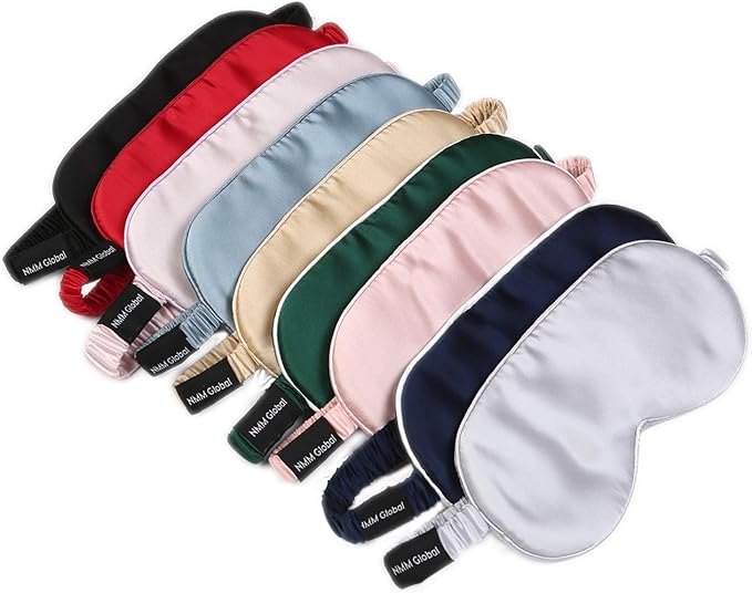 Mulberry Natural Silk Sleep Mask for Women & Men with Elastic Strap, Super Soft Sleeping Eye Mask, Size M, (Pink)