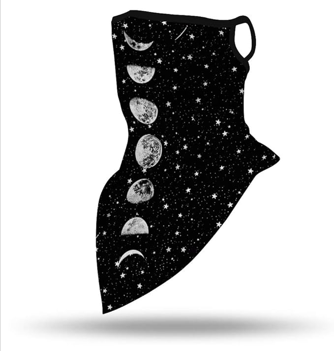 YAYOUREL Neck Gaiter Face Mask Bandanas for Men Women UV Face Scarf Cover Ear Loop Hole Facemask for Fishing Running Cycling