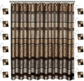Zahari Home 13pc Safari Stripes Bathroom Shower Curtain Set Animal Print Shower Curtain & 12 Shower Curtain Hooks Luxury Southwest Shower Curtain Unique Design Rustic Shower Curtain Set by ZahariHome