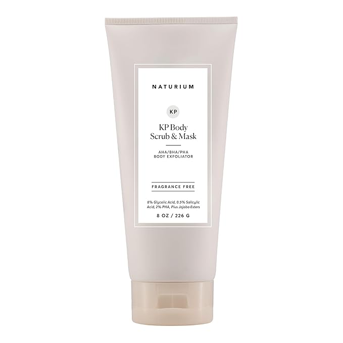 Naturium KP Body Scrub & Mask for Keratosis Pilaris, Bump Eraser Shower Scrub & Exfoliator for Skin, 8 oz