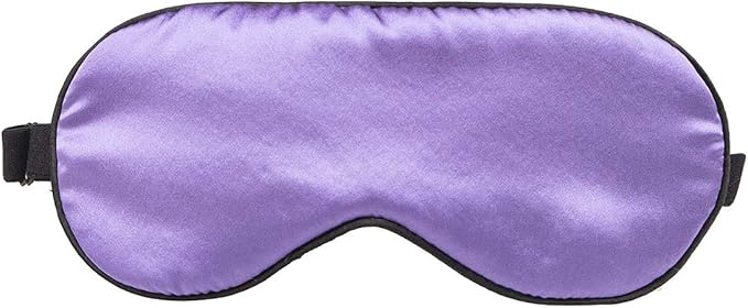 100% Mulberry Silk Sleep Mask Blackout, Cute Natural Sleeping Mask with Adjustable Elastic Strap, Satin Eye Cover for Men Women Adults (Purple)