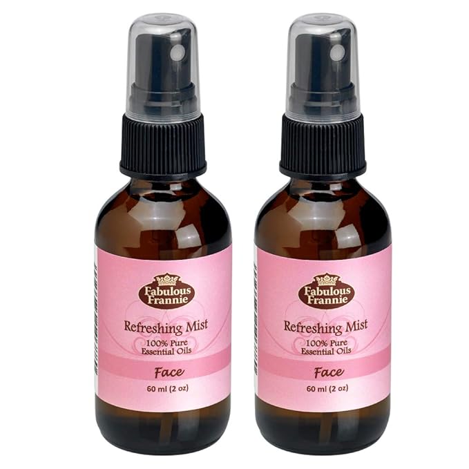 Fabulous Frannie Face - Refreshing Essential Oil Mist A perfect blend of Grapefruit, Frankincense and Lavender Pure Essential Oils 2oz each 2pk