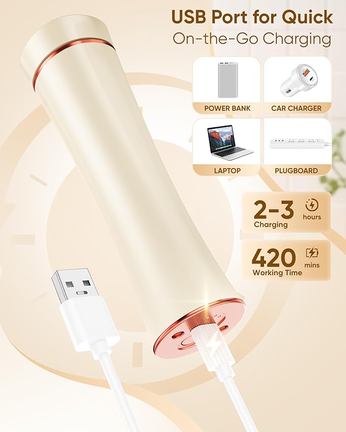 Electric Foot Callus Remover, 3-Speed Rechargeable Cordless Electronic Foot File with Moisturizing Balm, Electric Callus Remover Kit for Dead Skin, Birthday & Mothers Day Gifts for Women Mom, Beige