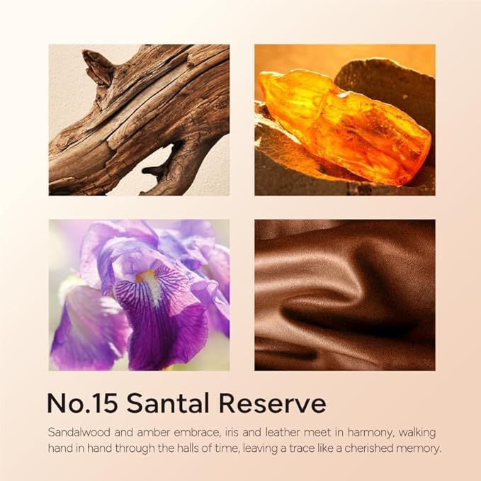 LUMELOOM Santal Reserve Luxury Scented Candles, 9oz Soy Wax Candles for Home Scented, Sandalwood, Amber, Iris & Leather Scent, Long Burning Time, Gifts for Women, Men, Nurse, Mothers Day, Teacher