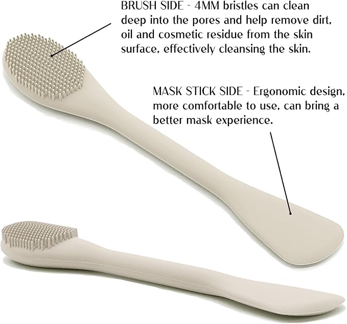 Face Mask Brush Applicator, Mask Brushes For Facials Cleansing & Exfoliating, Facial Clay Mask Applicator Tool Silicone Mask Spatula Cream Skincare For Apply Cream, Lotion, Mud, Clay (Black+Starlight)