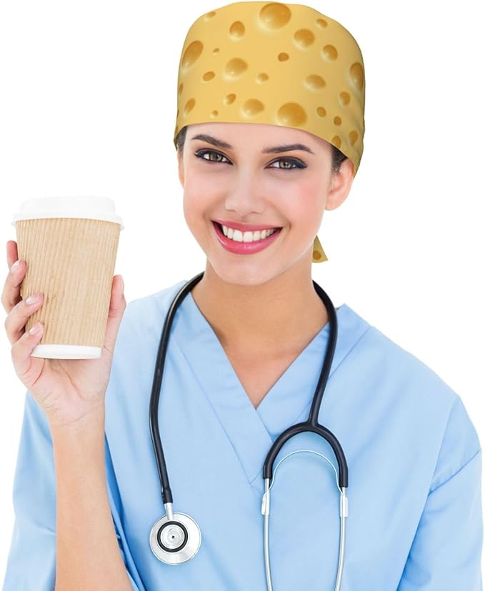 Working Cap Scrub Caps with Sweatband Adjustable Tie Back Hat Nurse Surgical Caps Unisex