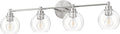 VONLUCE Bathroom Light Fixtures, 4-Light Vanity Light with Globe Glass Shades E26 Sockets, Bathroom Lights Over Mirror for Bedroom Hallway Living Room, Brushed Nickel Finish, ETL Certificated
