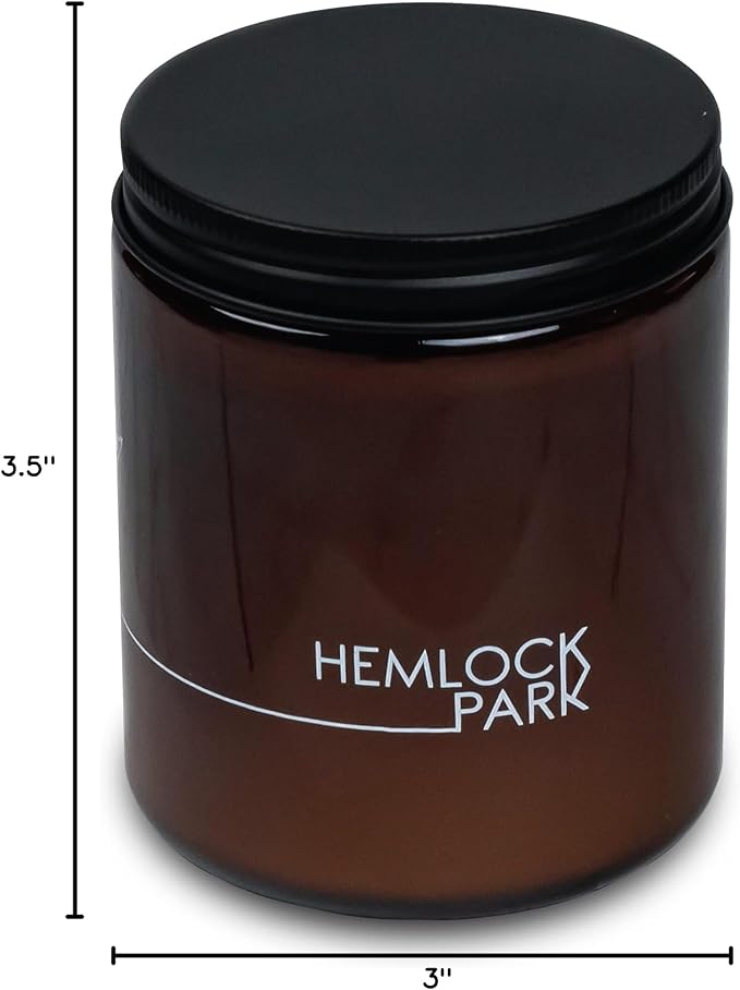 Hemlock Park Eucalyptus Mint Apothecary Hand-Poured Scented Candle | Crackling Wood Wick, Botanical Fragrance & Coconut Wax | Up to 60 Hour Burn Time | 8 oz