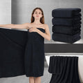 Extra Large Bath Sheet Set of 4,Ultra Soft Fluffy Towel,35”x 70”Oversized Bath Towel Set,Premium Microfiber Bathroom Towel Set Highly Absorbent Quick Dry Shower Towel for Bathroom,Hotel,Spa (Black)