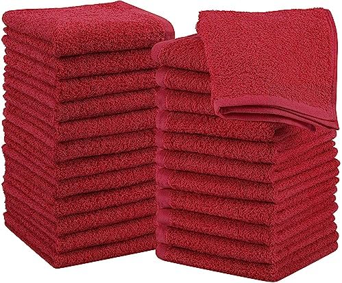 Utopia Towels 24 Pack Washcloths, 12x12 in, 100% Cotton, Red by UTOPIATOWELS