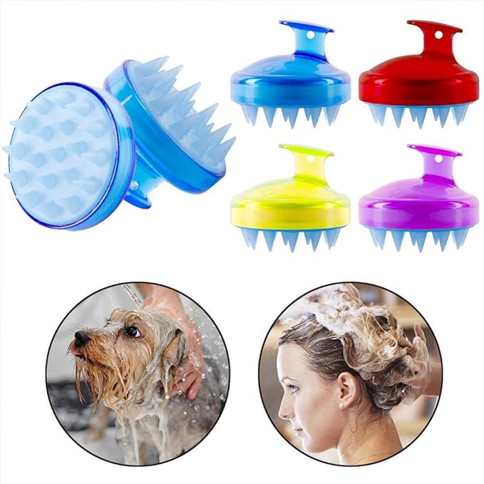 INVODA Scalp Massager Shampoo Brush Soft Silicone Bristles for Dandruff Removal & Hair Growth, Waterproof Wet/Dry Use, Men, Women & Pets