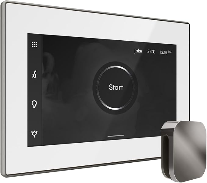 Mr Steam Bliss Max Steam Shower Ctrl Pkg w/iSteamX Control and Steamhead in White Brilliant Black