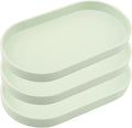 Green Small Tray (10 inch), 3 Pack Oval Tray for Kitchen Counter, Bathtub Bathroom Vanity Items, Countertop Organizer, Coffee Accessory, Bar, Serving Seasoning, Salt and Pepper, Soap, Perfume.