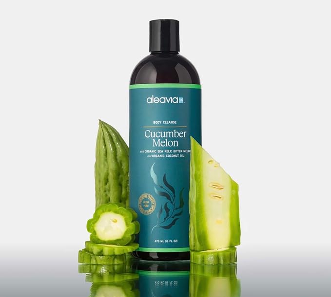 Aleavia Body Cleanse – Organic & All-Natural Prebiotic Body Wash with Organic Cucumber and Bitter Melon – Nourish Your Skin Microbiome – 16 Oz