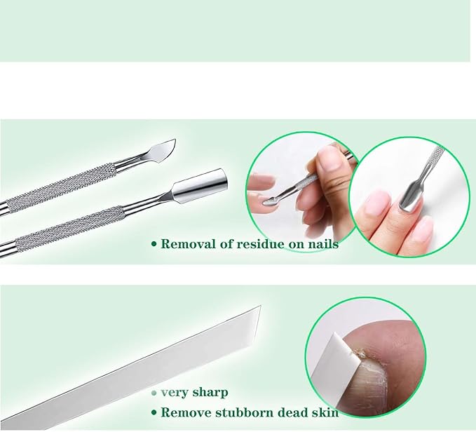 Ingrown Toenail Pedicure Tool Kit, Nail File and Nail Lifter Pusher Double-Sided nail Manicure Kit Stainless Steel(9 Piece Set)