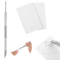 Cuticle Pusher and Cutter Remover, Professional Dual-Ended Stainless Steel Nail Cleaner with 20 Pcs Grit Sandpaper Sheets Nail Care Polish Tool for Manicure Pedicure Nail Art