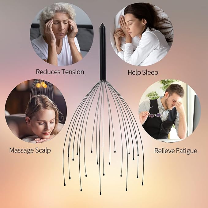 Svjetiq 2 Pack Head Massager Scalp Massager 20 Fingers Handheld Scalp Scratcher Head Scratcher Stress Relax for Deep Relaxing, Christmas Gift Stocking Stuffers for Men Women Adults